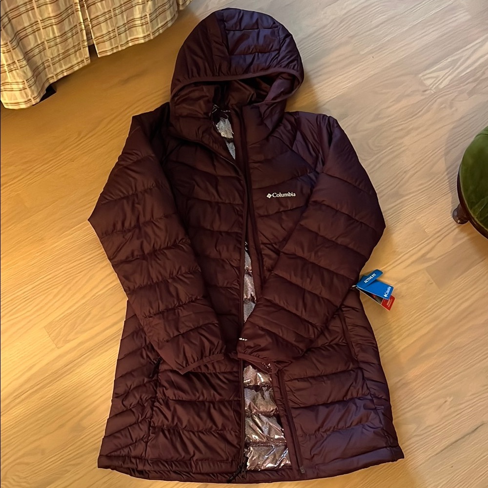 Columbia purple Puffer Jacket Water-Resistant Quilted Design - NWT - Medium